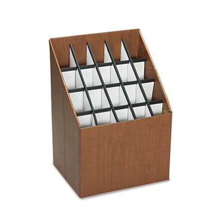Safco Vertical Paper Rack, Plastic, 15in W, 12in D, 22in H, Wood Grain 3081